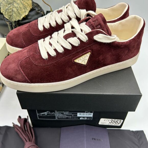 Men's Prada triangle logo suede sneakers size 8.5 US made in Italy - Picture 12 of 15